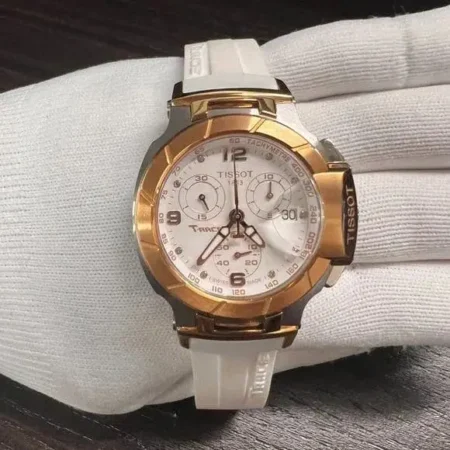 Tissot T-Race White Chronograph Premium 7AA Replica for Men in Surat at Borzia