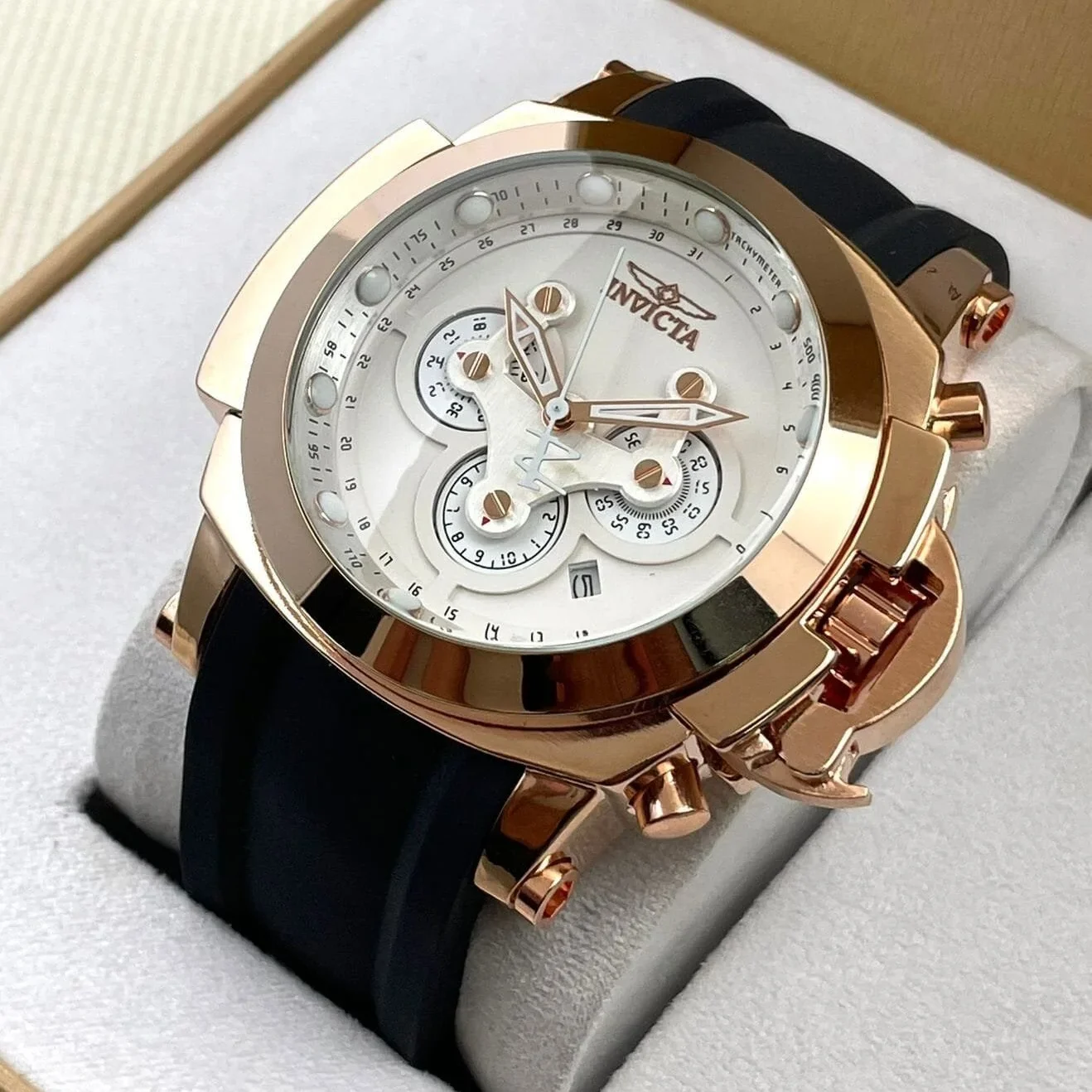 Invicta Carving Series Gold & White Men's Watch – 45mm