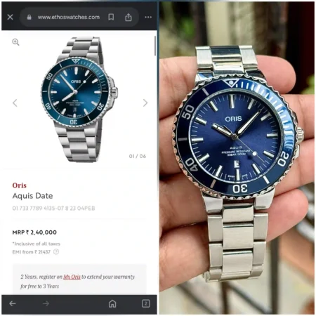 Oris Aquis Blue Dial Stainless Steel Watch 7AA First Copy