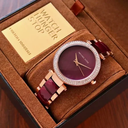 First Copy Michael Kors MK6412 Plum Dial Watch for Girls 7AA Premium Replica in India