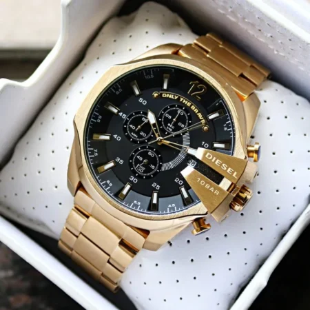 Diesel 10 Bar Golden Dial First Copy Watch for Men in India