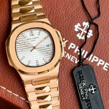Patek Philippe Nautilus Rose Gold White Dial 7AAA First Copy Watch