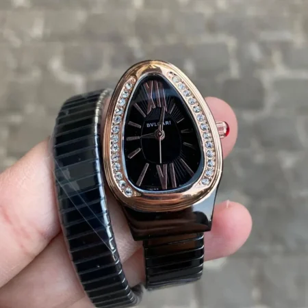 Bvlgari Serpenti Snake Dial Black First Copy Watch for Women in India