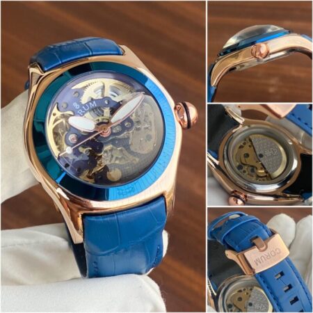 Corum Blue Big Bubble Skeleton Dial