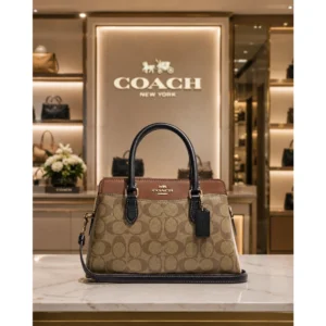 Premium Coach Darcie Handbag Carryall Canvas Apricot For Women