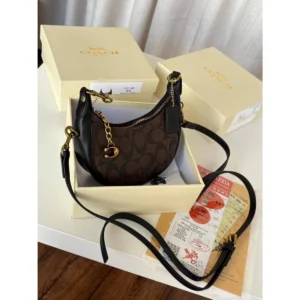 Premium Coach Mini Jonie Bag With Og Box Black Coffee For Women